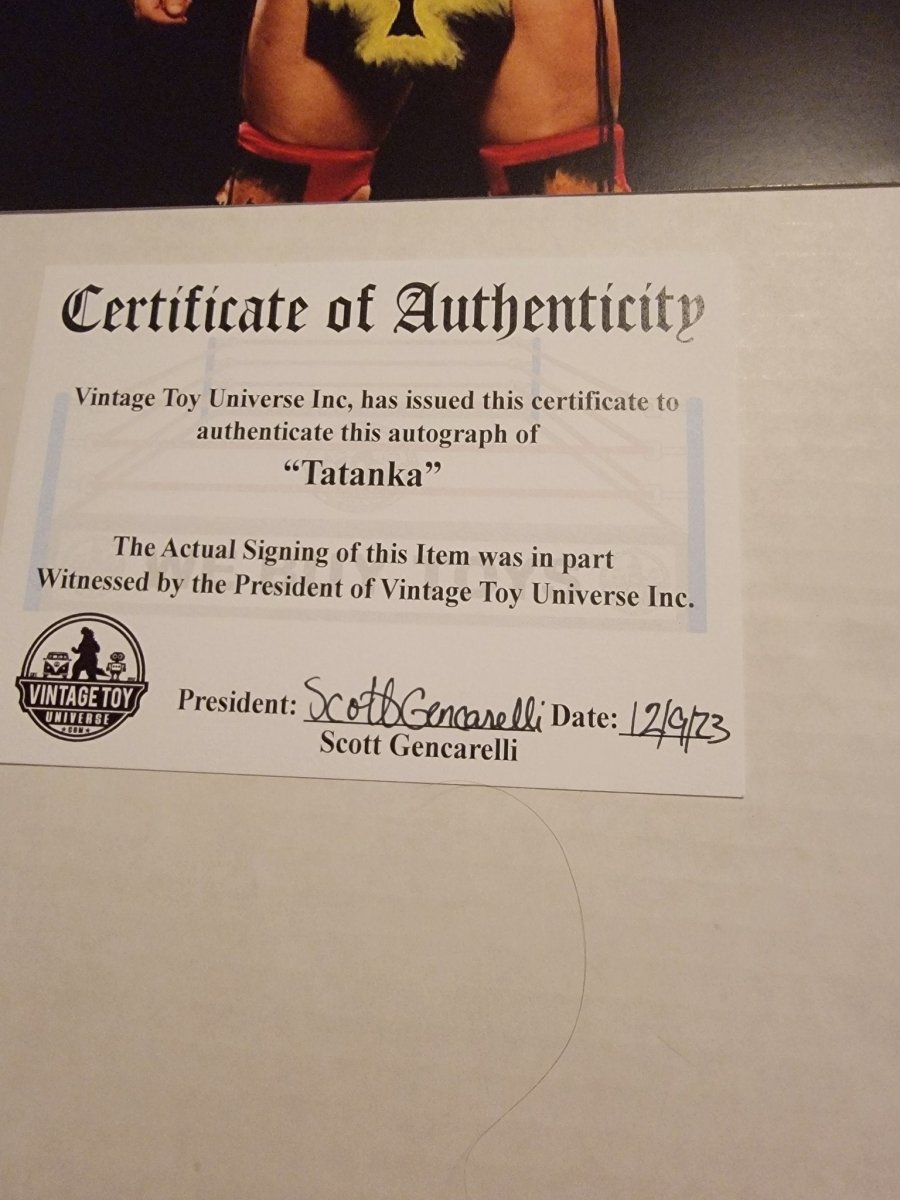 Tatanka Autographed Photo with COA - Paper Goods - ThrowbackBuys - Amanda's Awesome Finds