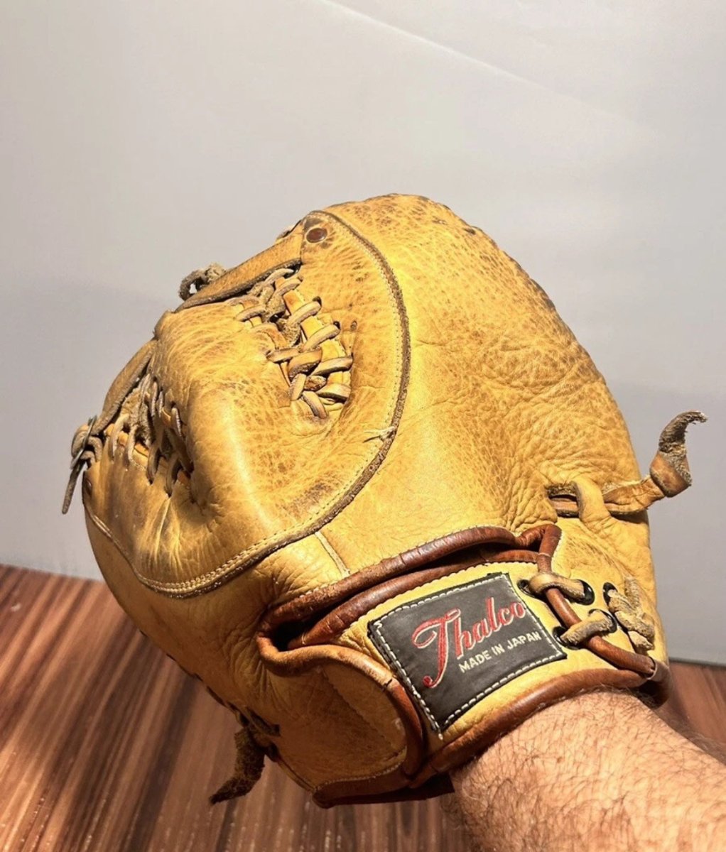 Thalco Deep Pocket Brown Leather Baseball Glove Vintage RARE Made In Japan - Sports Memorabilia - ThrowbackBuys - Raybar121