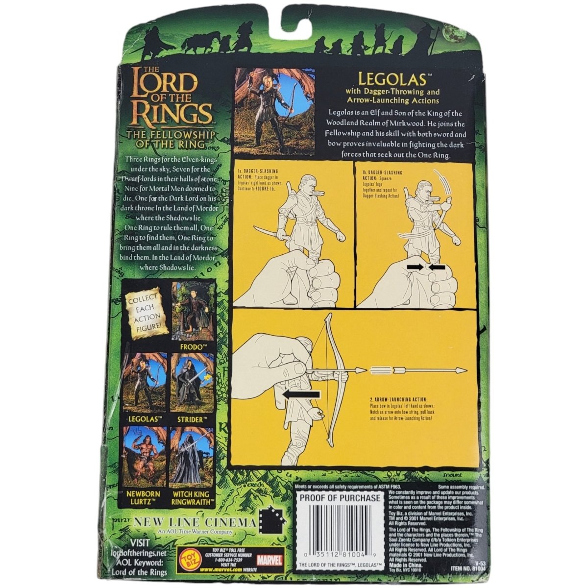 The Lord of the Rings The Fellowship of the Ring Arwen & Legolas Figures 2001 - Action Figures & Collectibles - ThrowbackBuys - A N E 1 Stop Shop