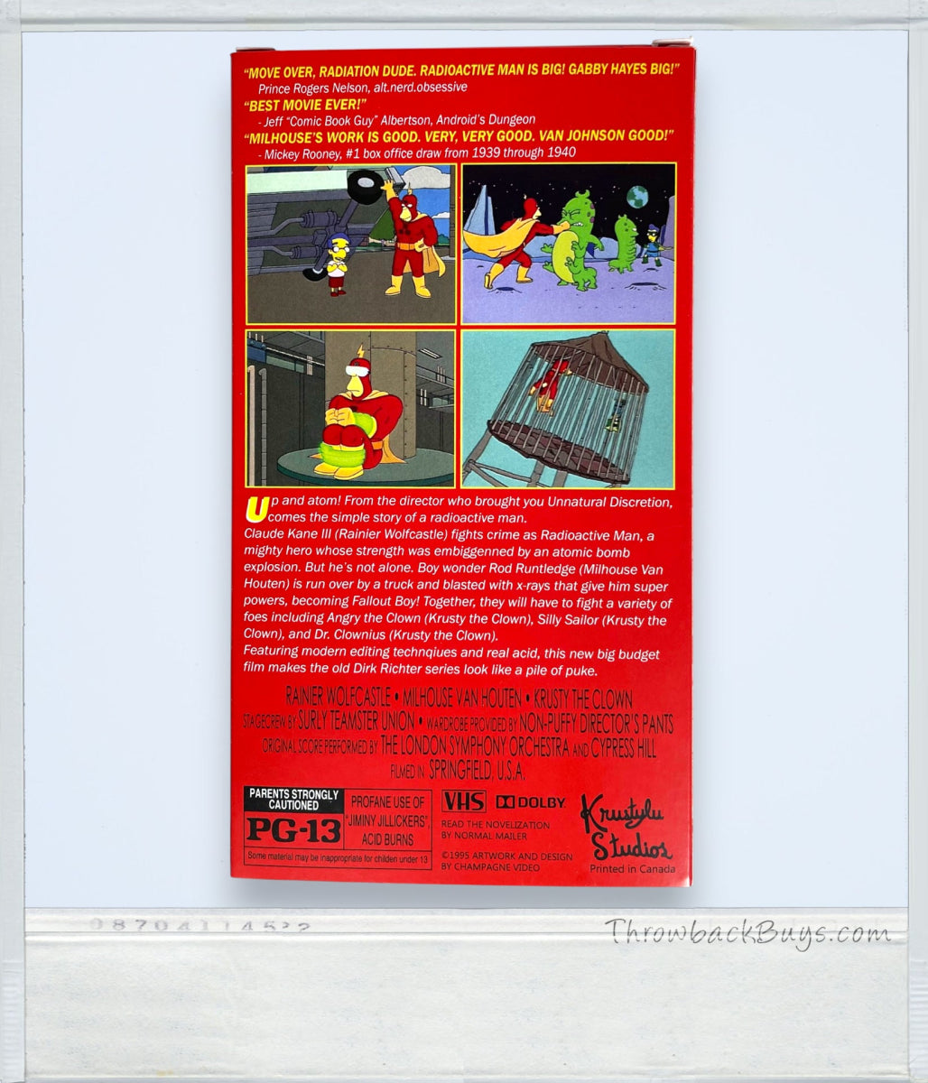 The Simpsons: Radioactive Man Replica VHS - VHS - ThrowbackBuys - ChampagneVideo