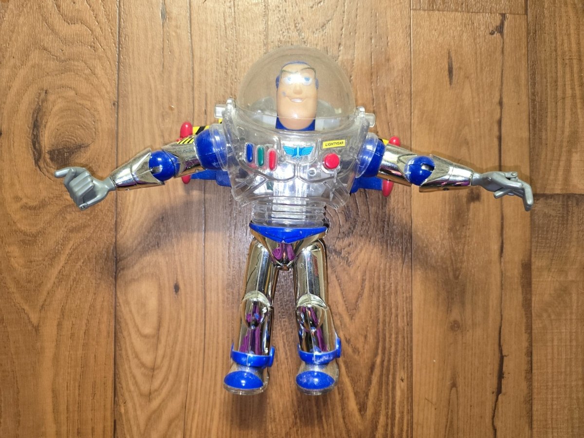 Toy Story 1995 DISNEY CHROME INTERGALACTIC BUZZ Lightyear - Has age to It - Action Figures & Collectibles - ThrowbackBuys - The Thrifty Gypsyy Shop