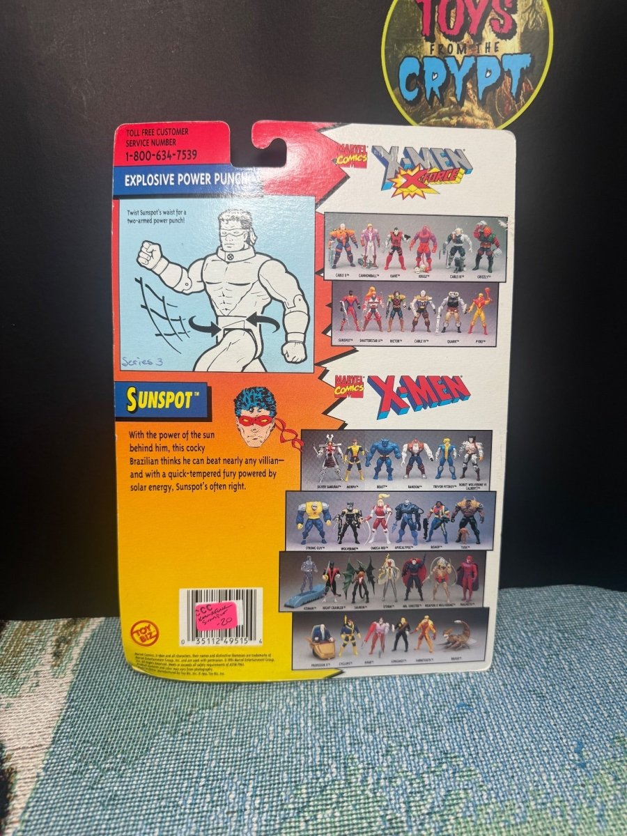 Toybiz X-men Sunspot - Action Figures - Carded - ThrowbackBuys -Toys From The Crypt