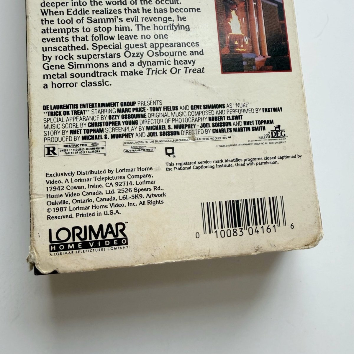 Trick Or Treat VHS Horror Ozzy Osbourne Gene Simmons 1986 - VHS - ThrowbackBuys - Nostalgicepisodes