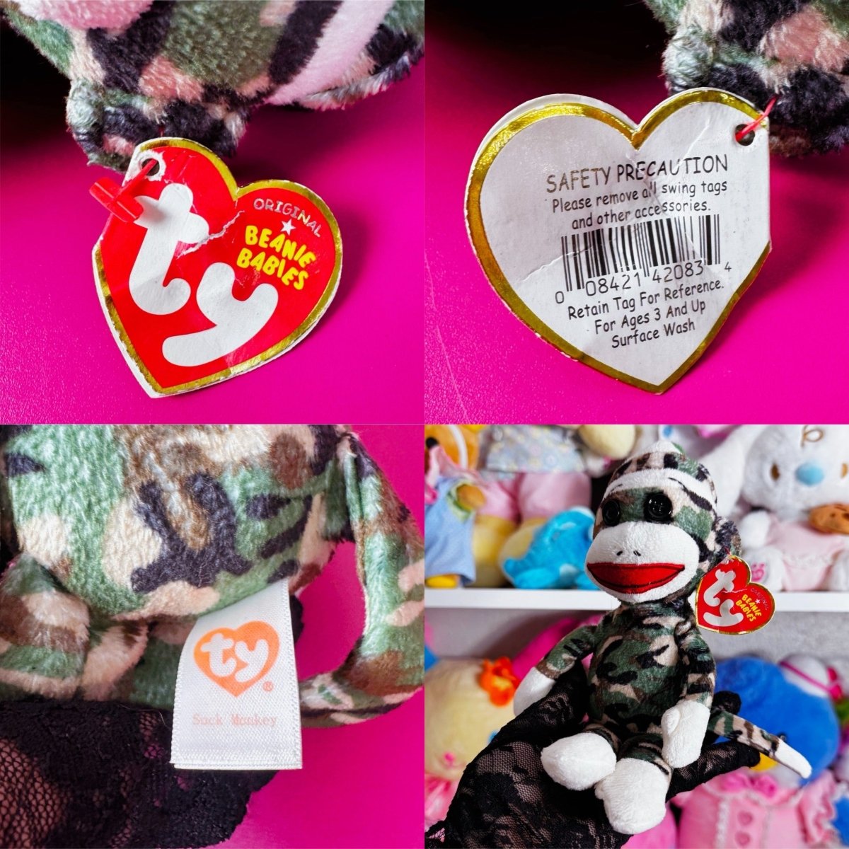 Ty Beanie Babies - Sock Monkey Lot of 2 - Plushies - ThrowbackBuys -Starbunnyvintage
