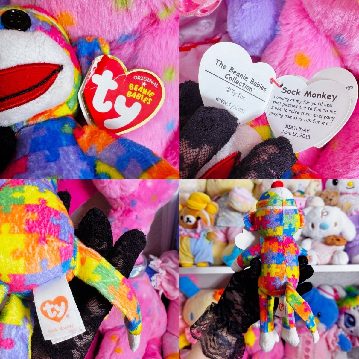 Ty Beanie Babies - Sock Monkey Lot of 2 - Plushies - ThrowbackBuys -Starbunnyvintage