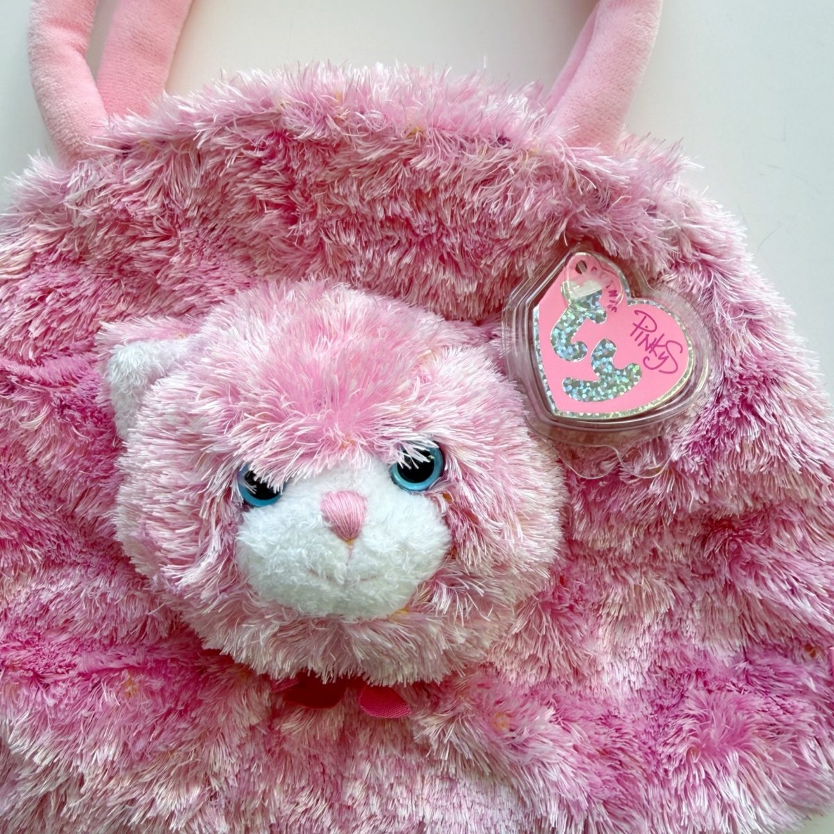 TY Pinky's Plush Cat Purse 2005 Beanie Babies - Handbags - ThrowbackBuys - Nostalgicepisodes