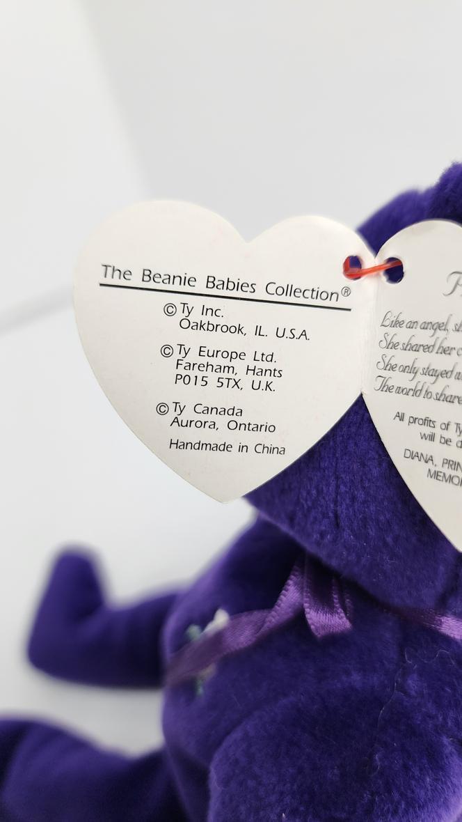 Ty Princess Diana Bear Beanie Babies w/ Tag Errors - New w/ Tags, Vintage, 1997 - ThrowbackBuys - ResellerDoor