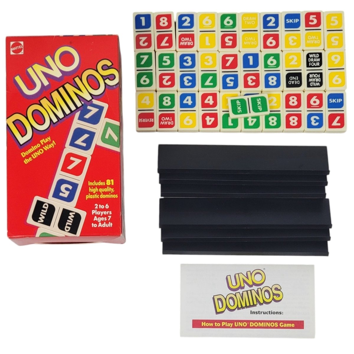 Uno Dominos Game - Mattel 1994 COMPLETE** - Board Games - ThrowbackBuys - A N E 1 Stop Shop