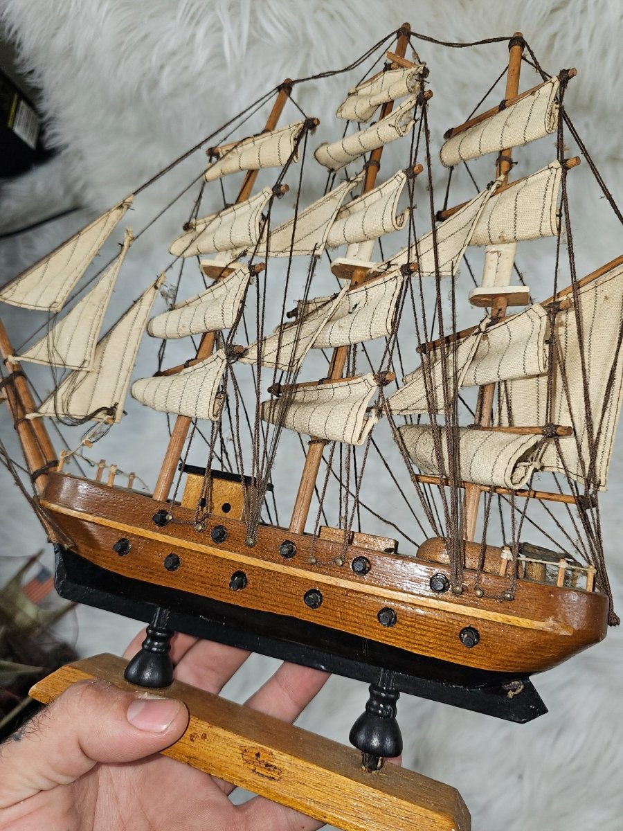 Vintage 13X13" Replica Of Mayflower 1620 Dutch Cargo Ship Warship Model - Action Figures & Collectibles - ThrowbackBuys - The Thrifty Gypsyy Shop