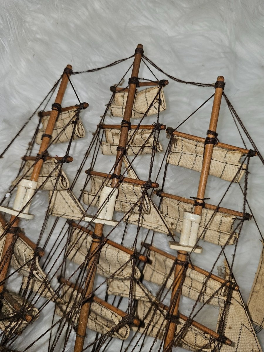 Vintage 13X13" Replica Of Mayflower 1620 Dutch Cargo Ship Warship Model - Action Figures & Collectibles - ThrowbackBuys - The Thrifty Gypsyy Shop