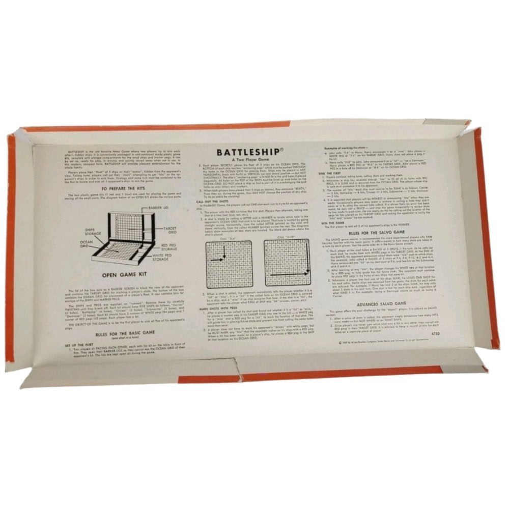 Vintage 1967 BATTLESHIP Board Game Milton Bradley Game 4730 - COMPLETE - Board Games - ThrowbackBuys - A N E 1 Stop Shop