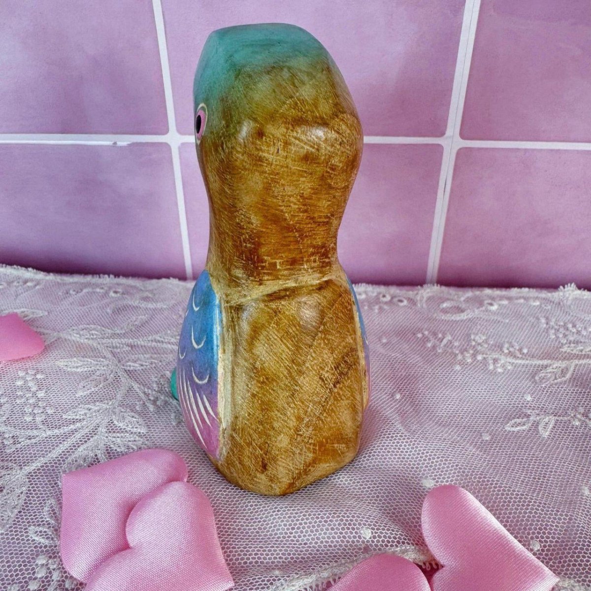 Vintage 1980s Hand Carved Wooden Toucan Figurine - Artwork - ThrowbackBuys - Starbunnyvintage