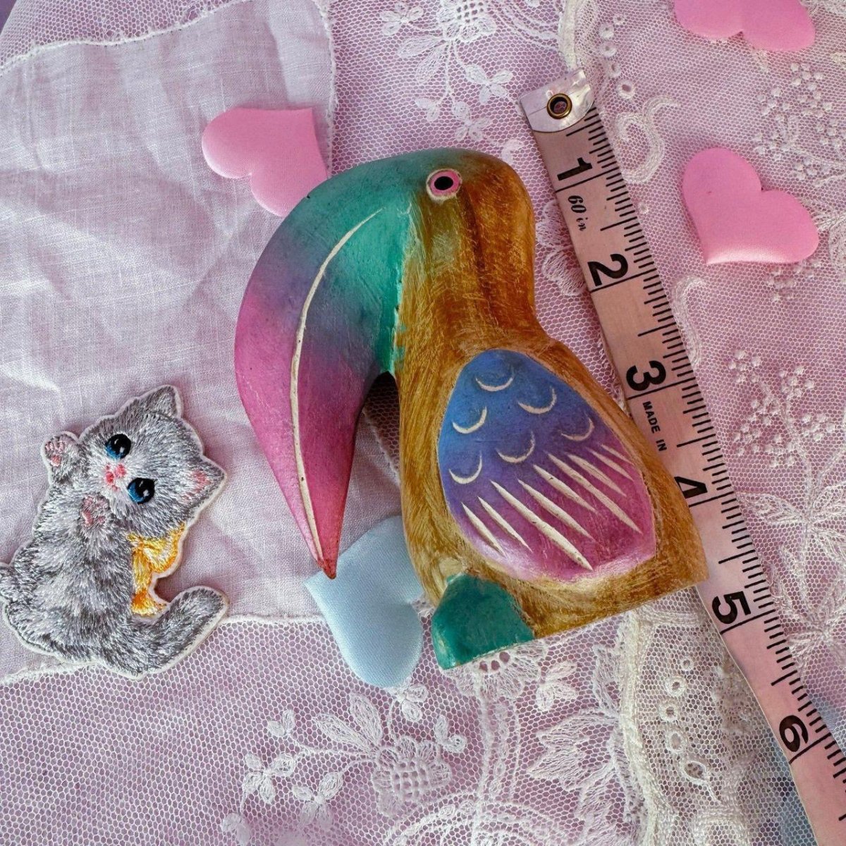 Vintage 1980s Hand Carved Wooden Toucan Figurine - Artwork - ThrowbackBuys - Starbunnyvintage