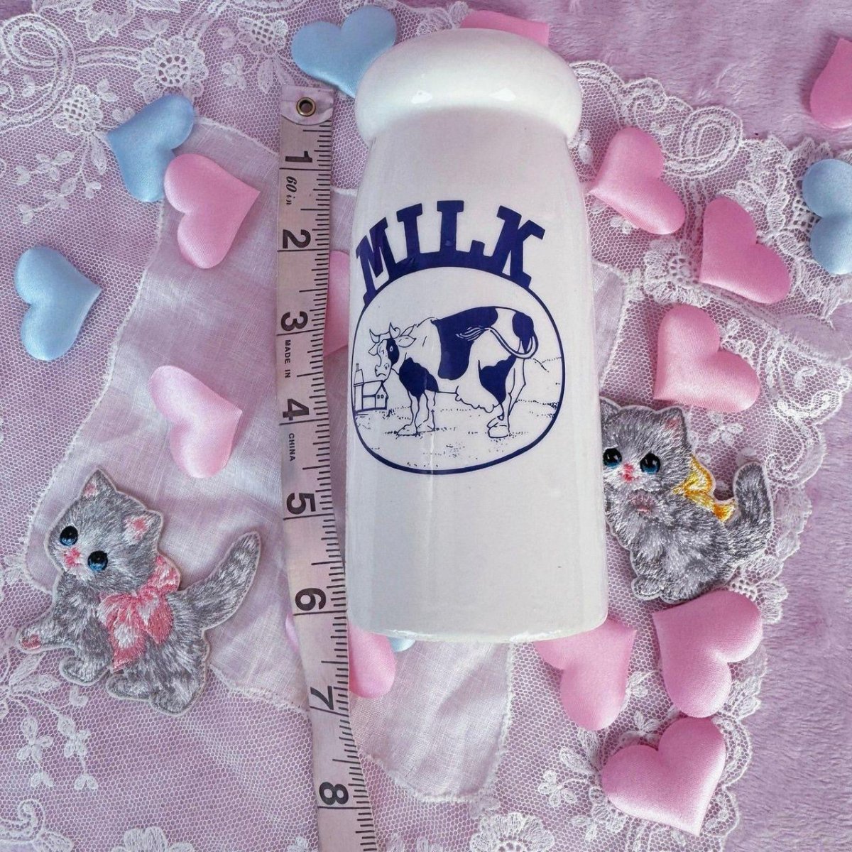 Vintage 1980s Milk Bottle - Glass Vase - Decor - ThrowbackBuys -Starbunnyvintage