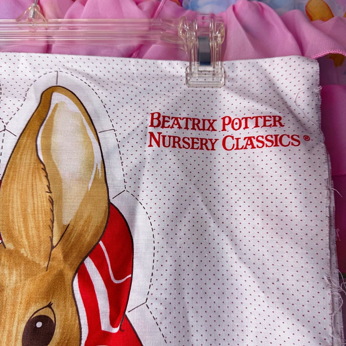 Vintage 1985 Beatrix Potter Fabric - Mrs Bunny Cut and Sew Panel