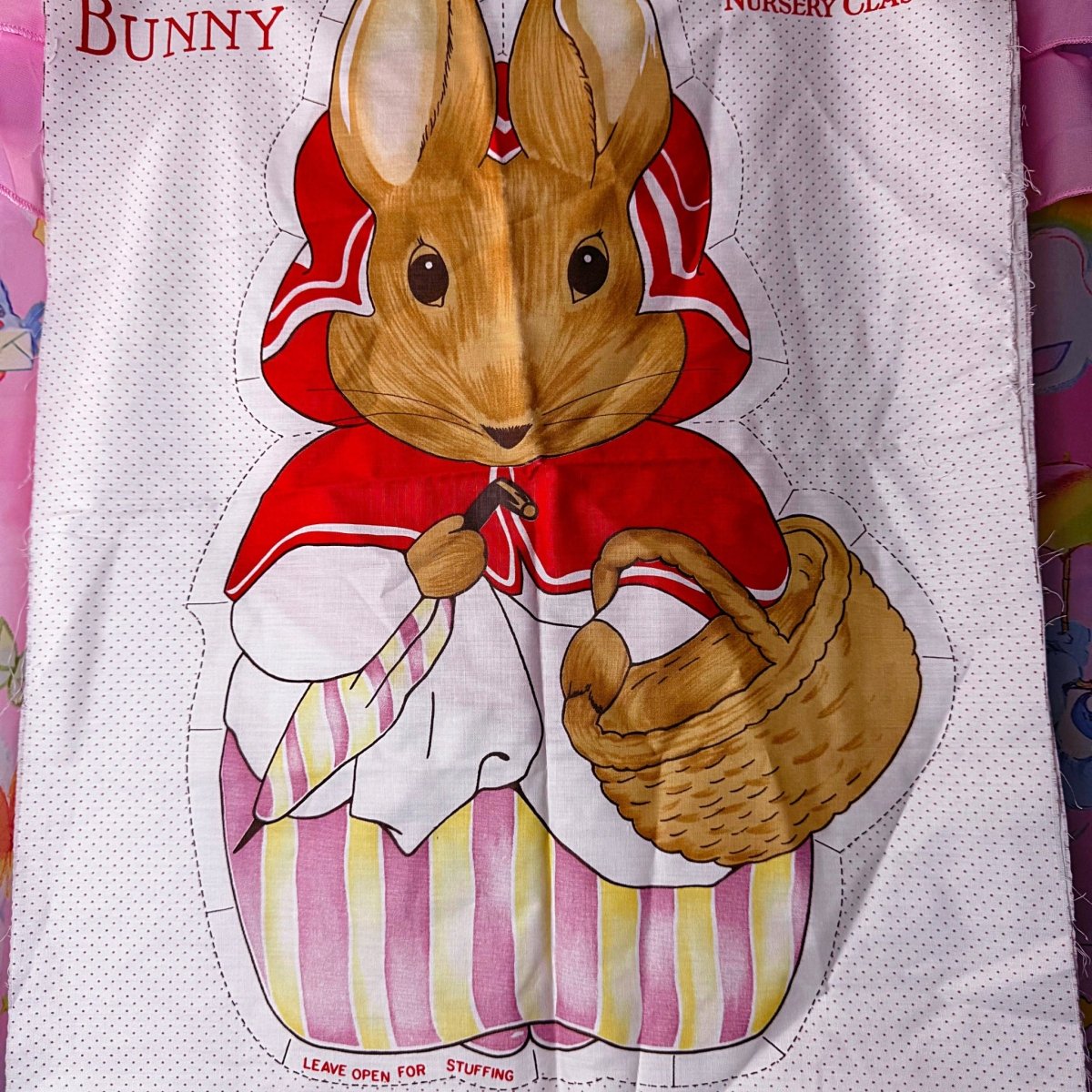 Vintage 1985 Beatrix Potter Fabric - Mrs Bunny Cut and Sew Panel