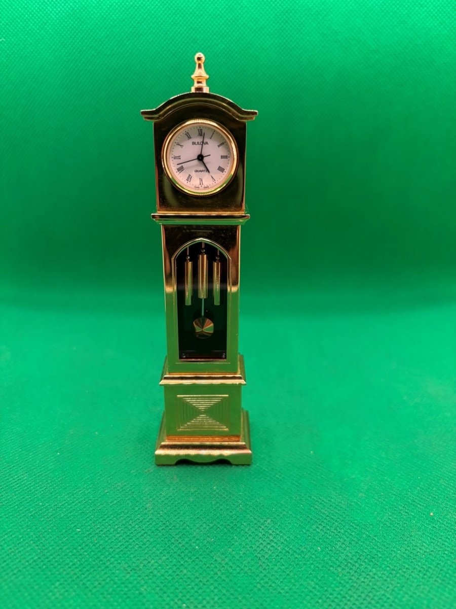 Vintage 1988 Bulova Miniature Mini Boutique Series Grandfather Clock (Working) - Decor - ThrowbackBuys - The 80's Guy
