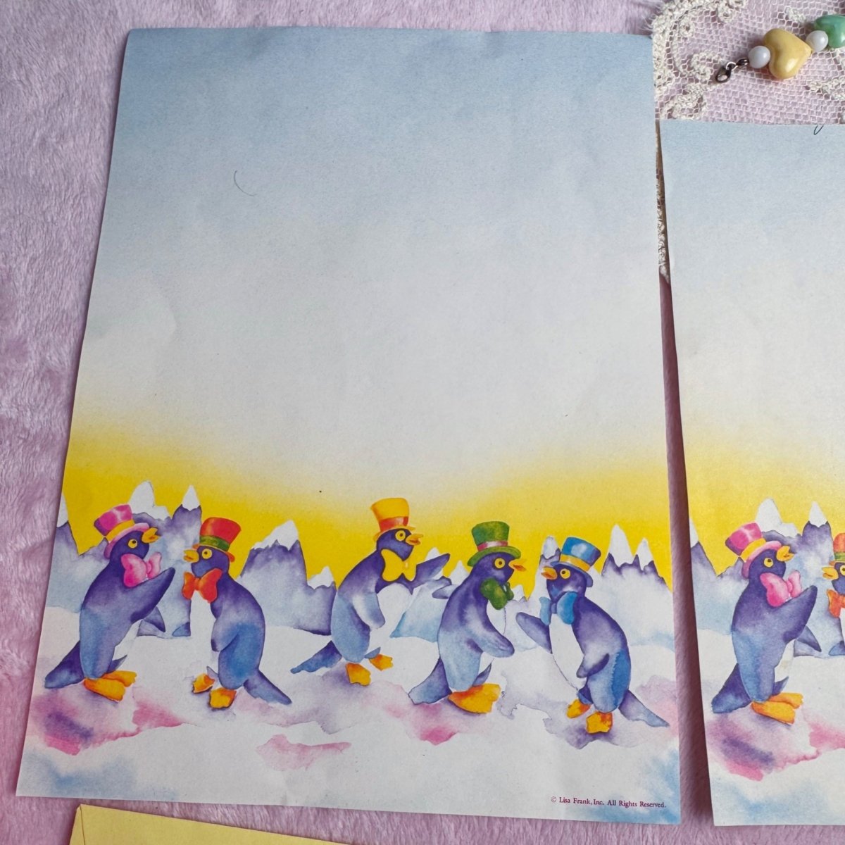 Vintage 1988 Lisa Frank Penguin Stationery Lot - Paper Goods - ThrowbackBuys - Starbunnyvintage
