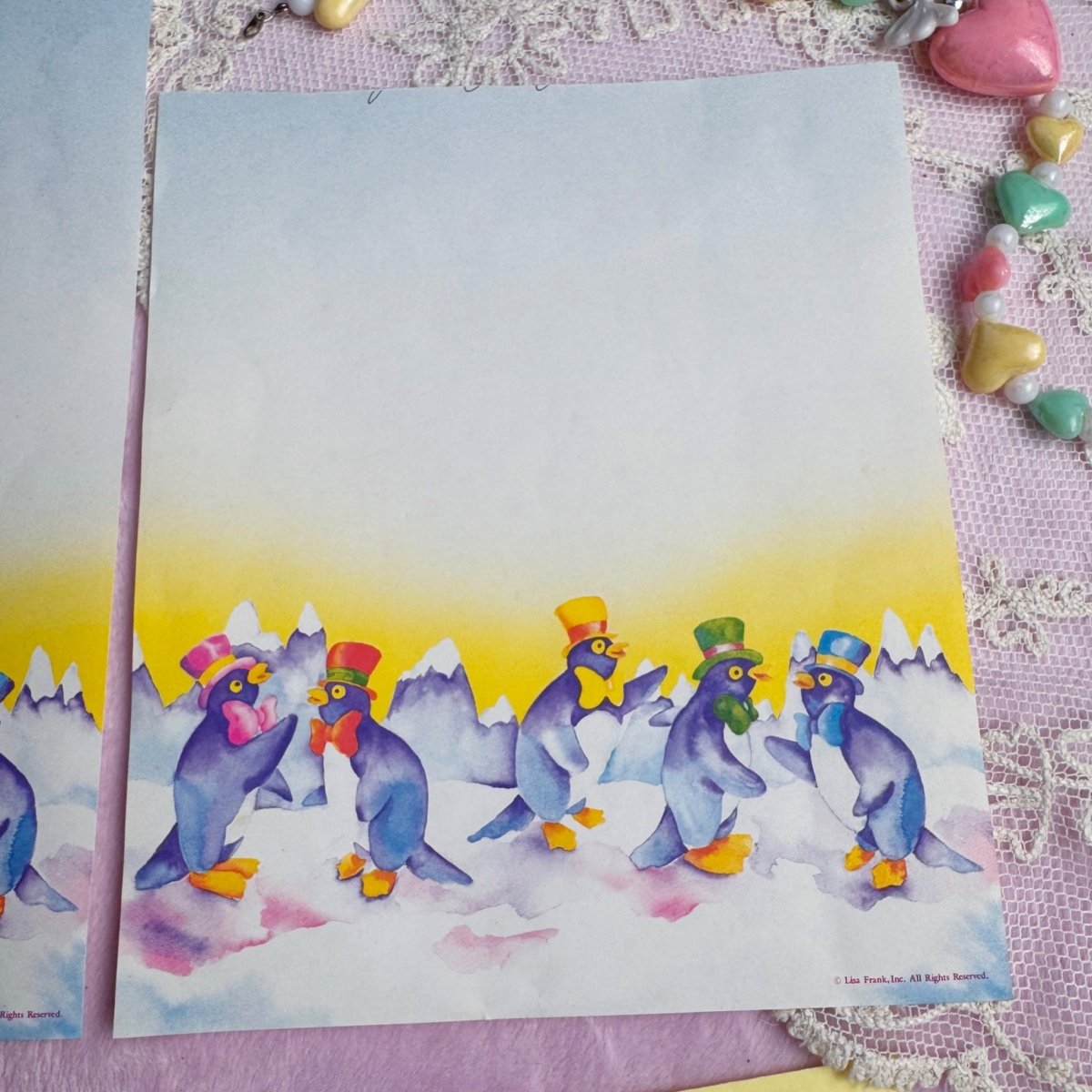Vintage 1988 Lisa Frank Penguin Stationery Lot - Paper Goods - ThrowbackBuys - Starbunnyvintage