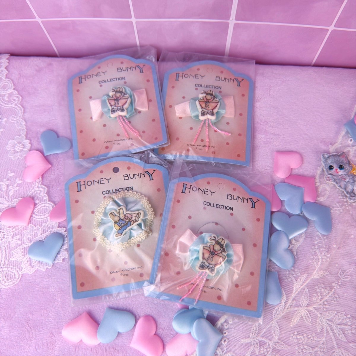 Vintage 1990 Daisy Kingdom Honey Bunny Hair Bows Lot of 4 - Accessories - ThrowbackBuys - Starbunnyvintage