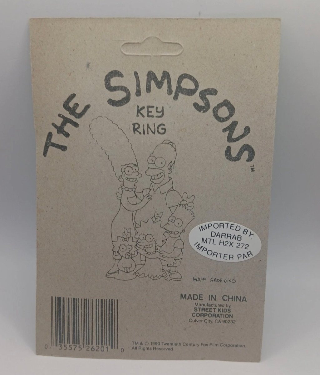 Vintage 1990 The Simpsons Family Key Ring Key Chain - New - Unpunched Hole - Collectible Toys - ThrowbackBuys - Just_in_collections