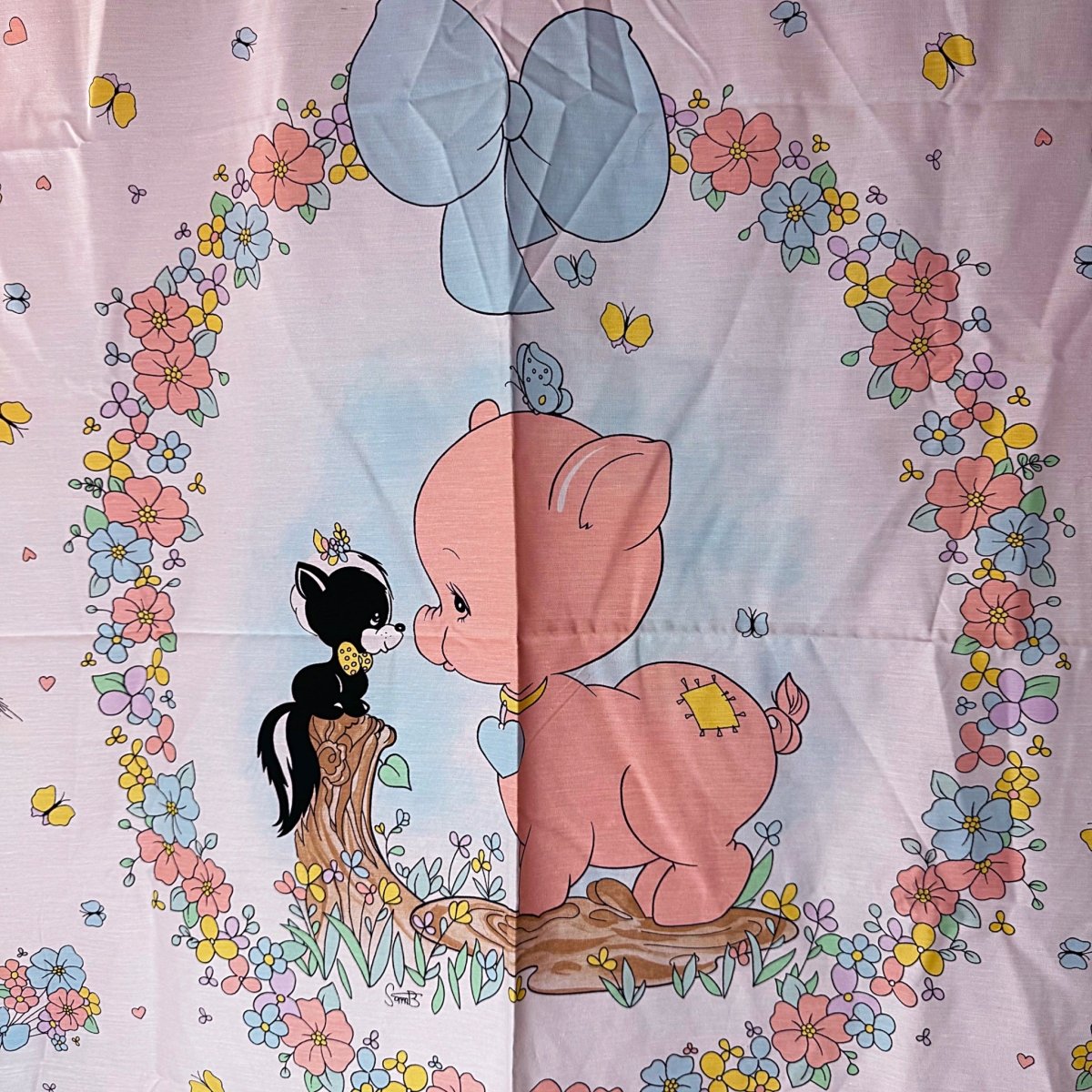 Vintage 1990s Precious Moments Fabric Panel - Arts & Crafts - ThrowbackBuys - Starbunnyvintage