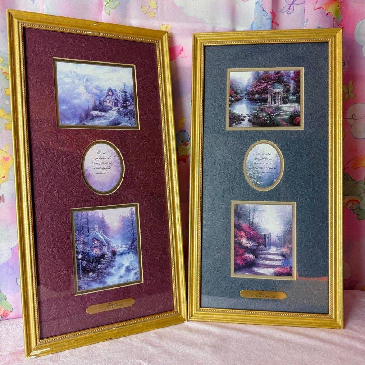 Vintage 1990s - Thomas Kinkade Framed Accent Prints "Love & Faith" - ThrowbackBuys - Starbunnyvintage