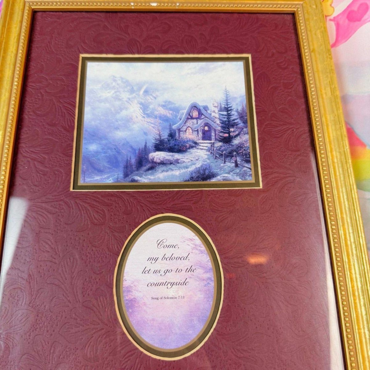 Vintage 1990s - Thomas Kinkade Framed Accent Prints "Love & Faith" - ThrowbackBuys - Starbunnyvintage
