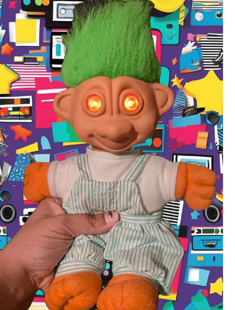 Vintage 1992 Troll Doll Light Up Eyes Works - Action Figures & Collectibles - ThrowbackBuys - Furby Queen