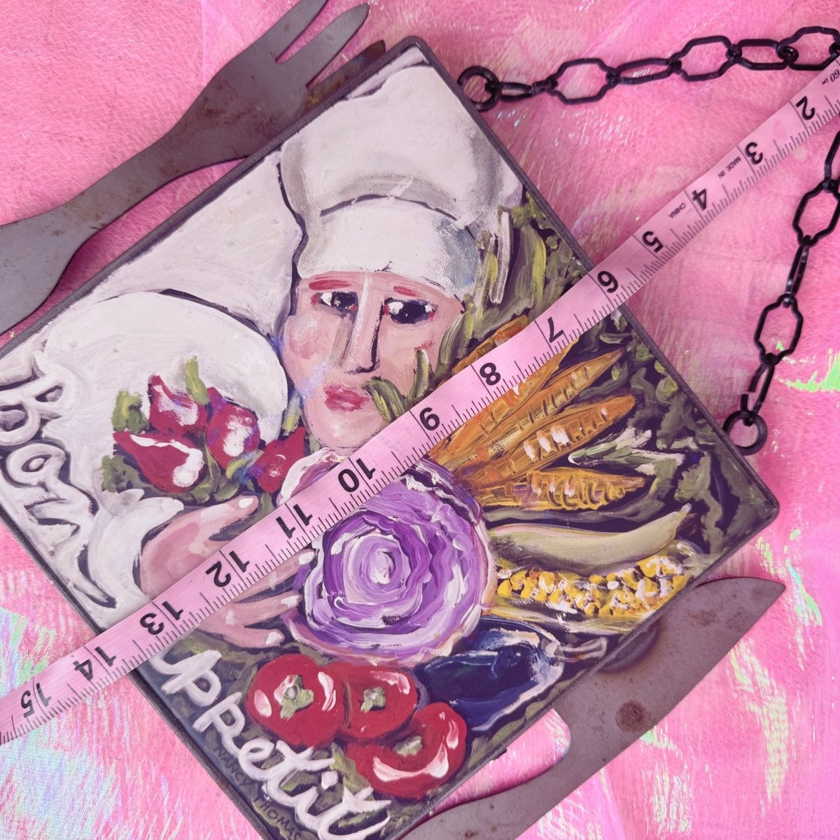 Vintage 1994 Nancy Thomas Bon Appetit Wall Plaque - Decor - ThrowbackBuys - Starbunnyvintage