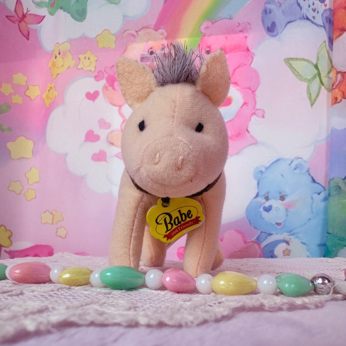 Vintage 1998 Babe the Pig Mini Plush Toy - Collectible Toys - ThrowbackBuys - Starbunnyvintage