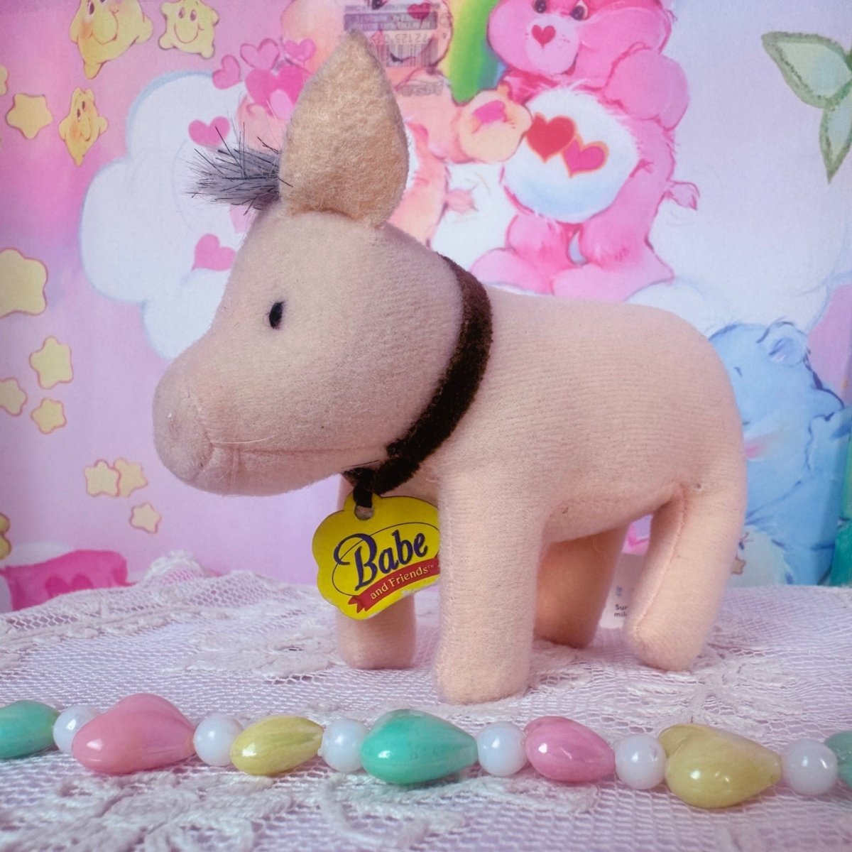 Vintage 1998 Babe the Pig Mini Plush Toy - Collectible Toys - ThrowbackBuys - Starbunnyvintage