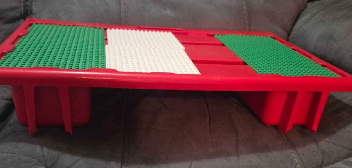 Vintage 1998 Lego Red Lap Table Carrying Case With Base Plates And Legos - Building Blocks - ThrowbackBuys -Amanda's Awesome Finds