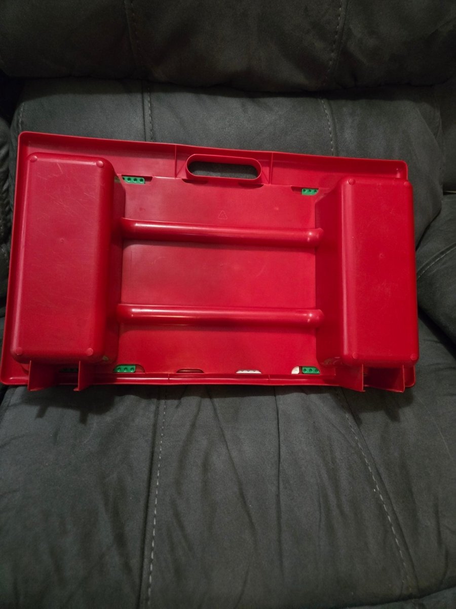 Vintage 1998 Lego Red Lap Table Carrying Case With Base Plates And Legos - Building Blocks - ThrowbackBuys -Amanda's Awesome Finds