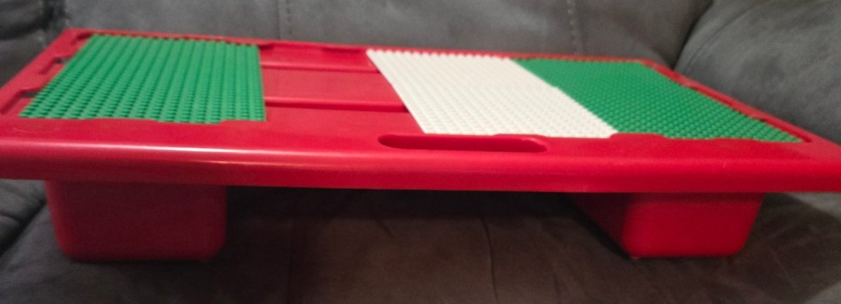 Vintage 1998 Lego Red Lap Table Carrying Case With Base Plates And Legos - Building Blocks - ThrowbackBuys -Amanda's Awesome Finds