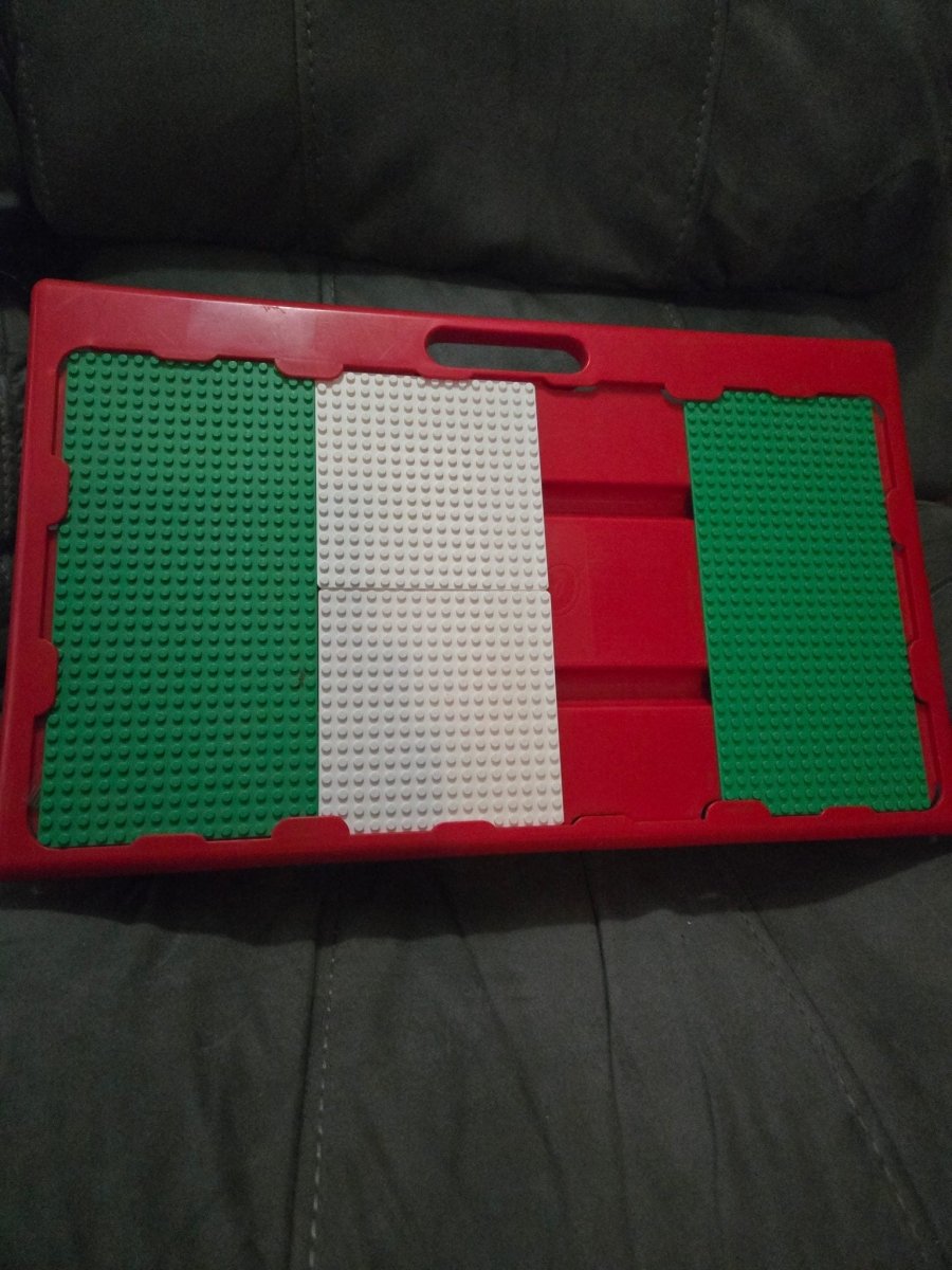 Vintage 1998 Lego Red Lap Table Carrying Case With Base Plates And Legos - Building Blocks - ThrowbackBuys -Amanda's Awesome Finds