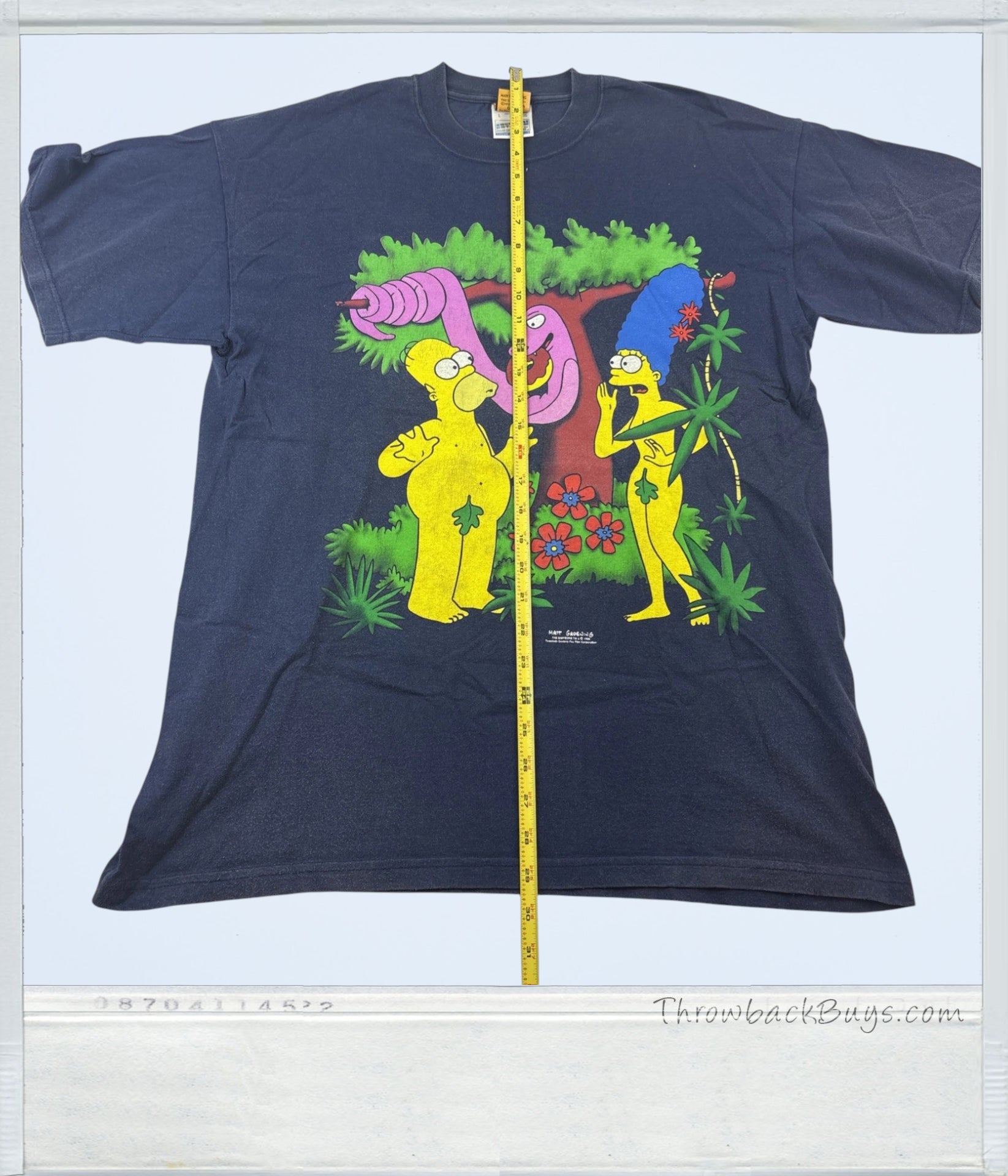 1999 – The Simpsons Homer & Marge “Adam & Eve” Parody T-Shirt, Size L – RARE