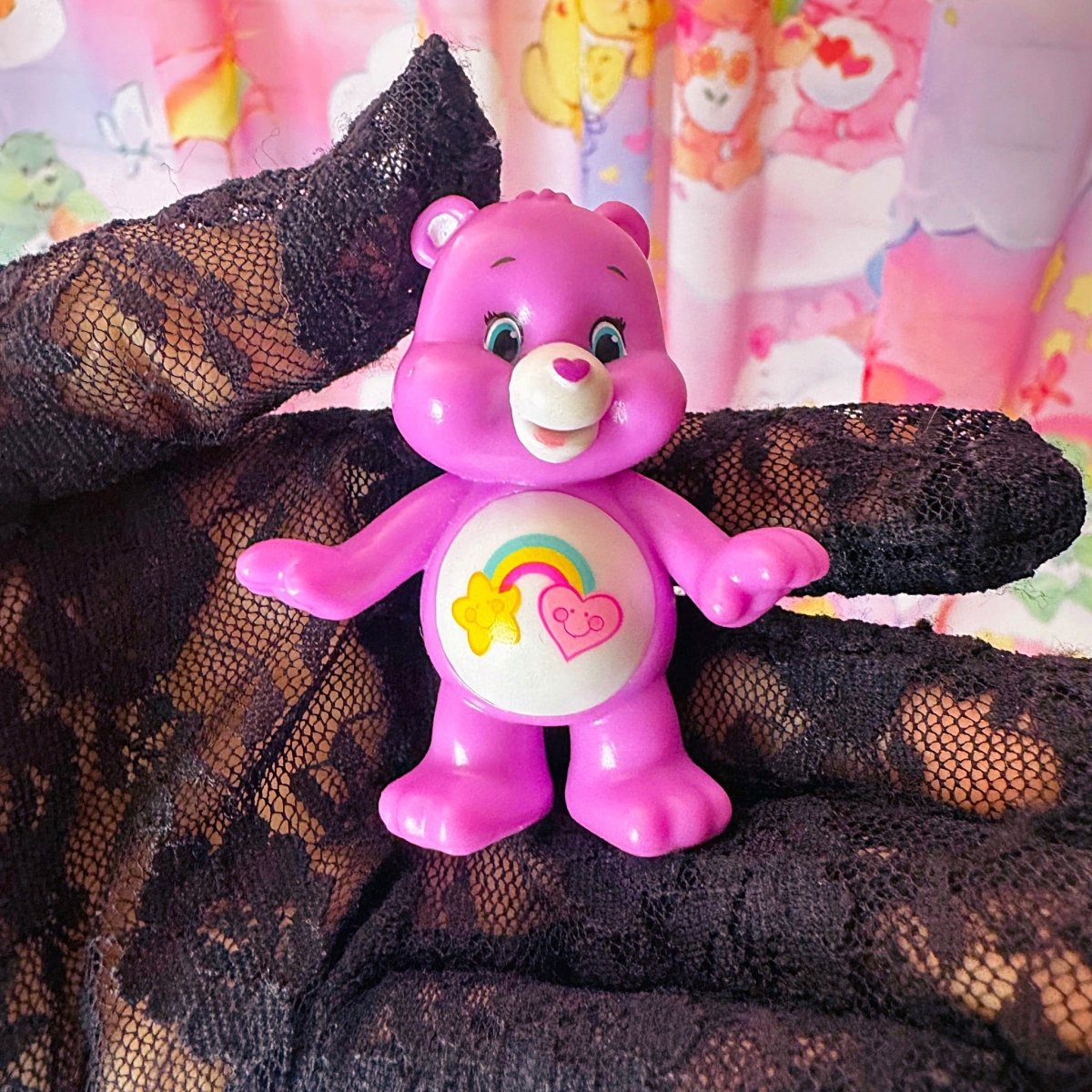 Vintage 2000s Care Bears Figurine - Cheer Bear Figure TCFC - Action Figures & Collectibles - ThrowbackBuys -Starbunnyvintage