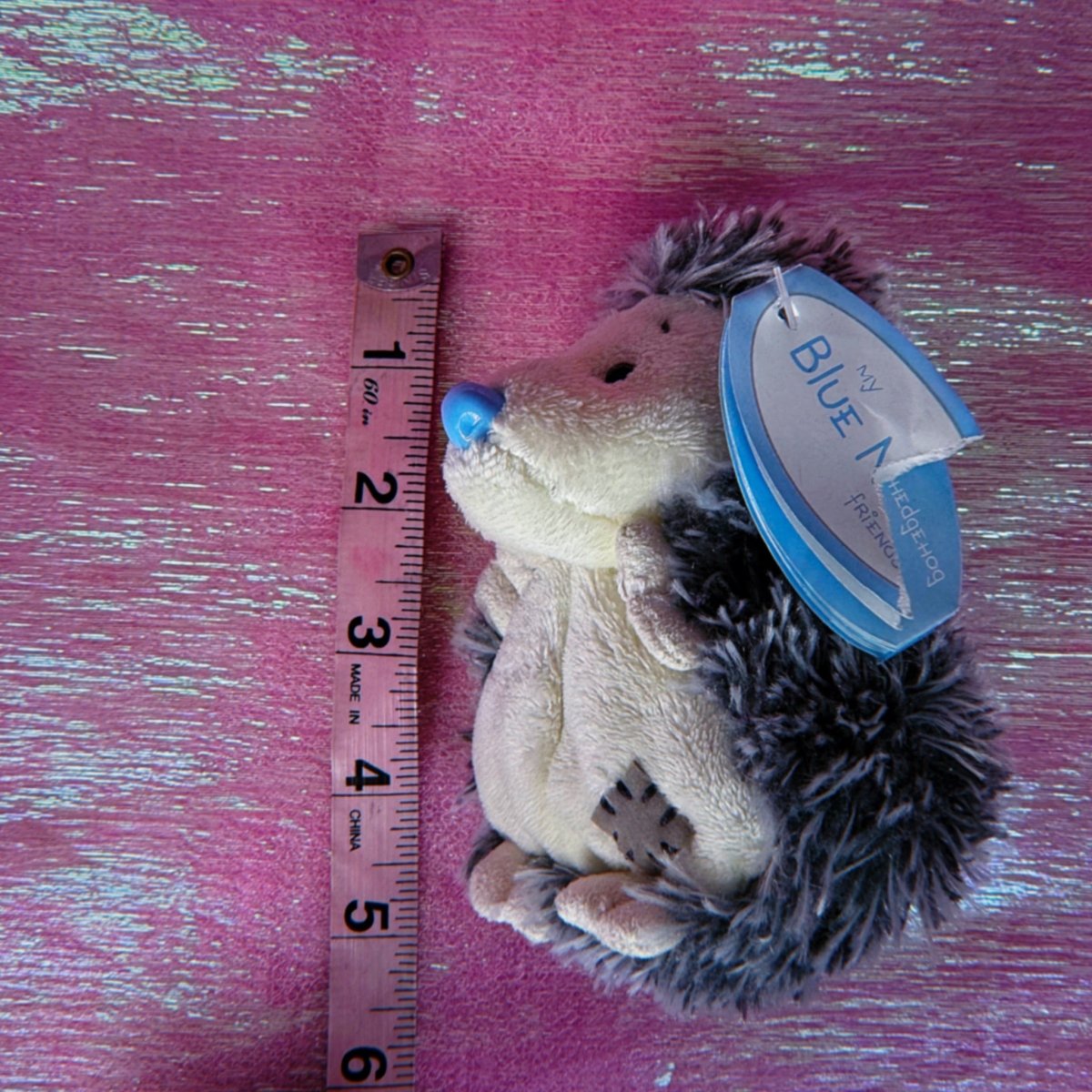 Vintage 2000s My Blue Nose Friends - Konker the Hedgehog Plush - Plushies - ThrowbackBuys -Starbunnyvintage