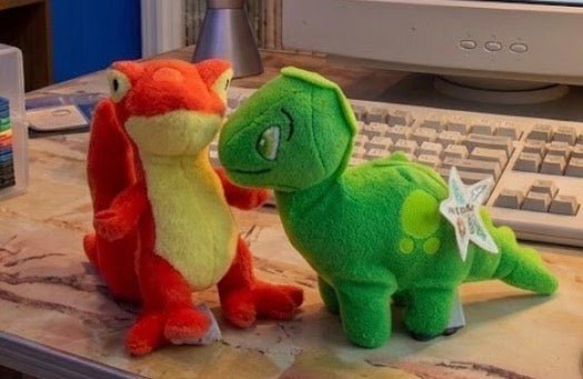 Vintage 2004 McDonald’s Neopets Plush Lot Red Scorchio & Green Chomby - Plushies - ThrowbackBuys -Just_in_collections