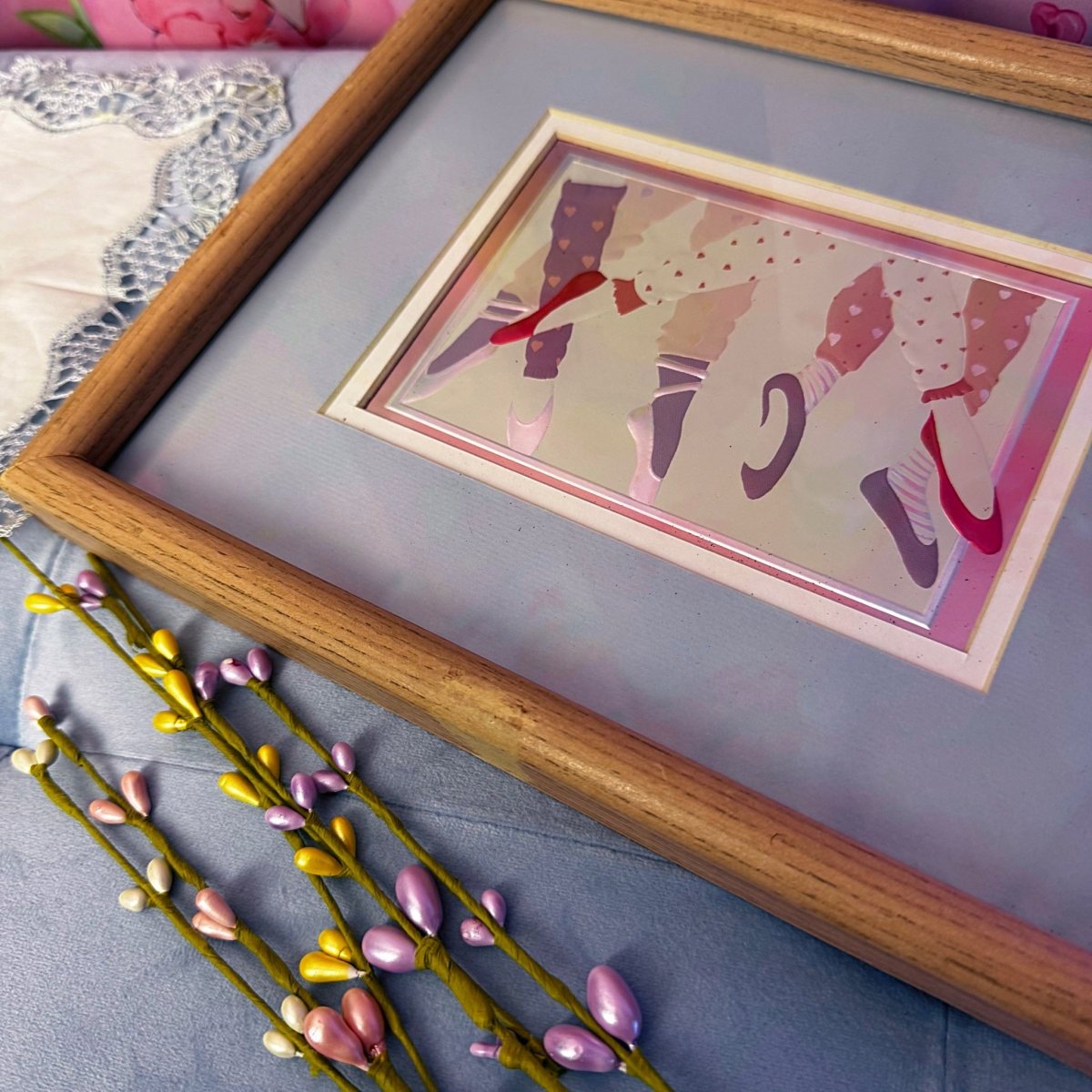 Vintage 80s Ballet Framed Print - Foil Wall Art - Decor - ThrowbackBuys - Starbunnyvintage