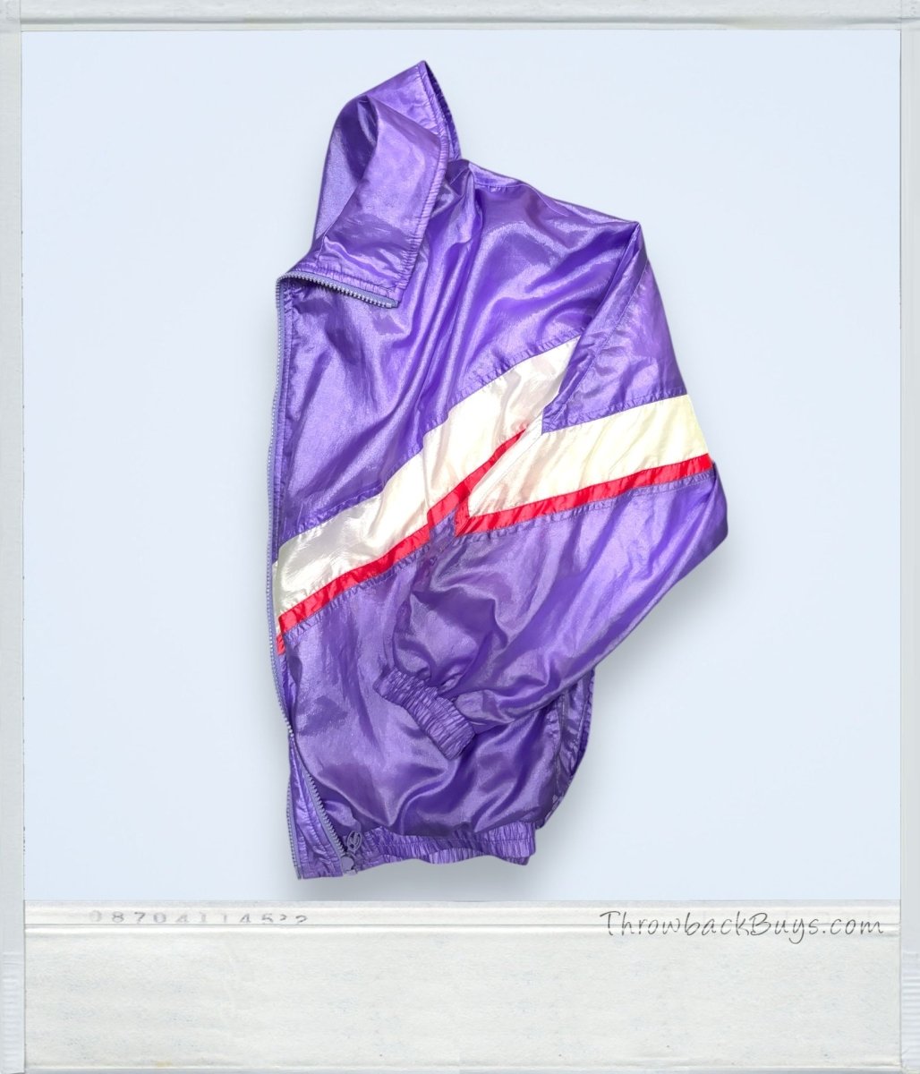 Vintage 80s - Lavon by Cheerful Corp: Purple Windbreaker Track Jacket - Jackets - ThrowbackBuys - ThrowbackBuys