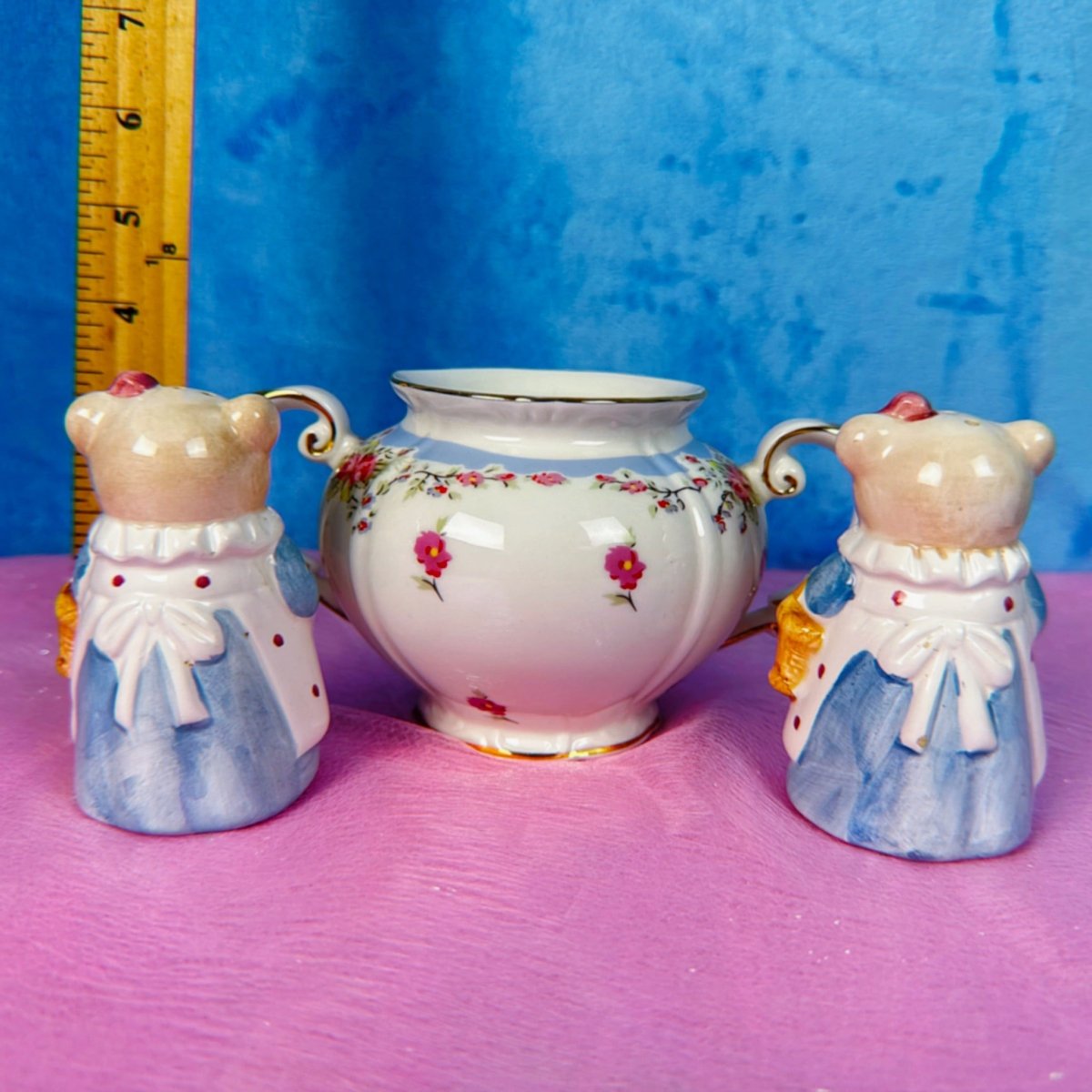 Vintage 90s Ceramic Kitchenware: Salt Shakers, Sugar Bowl - Decor - ThrowbackBuys -Starbunnyvintage