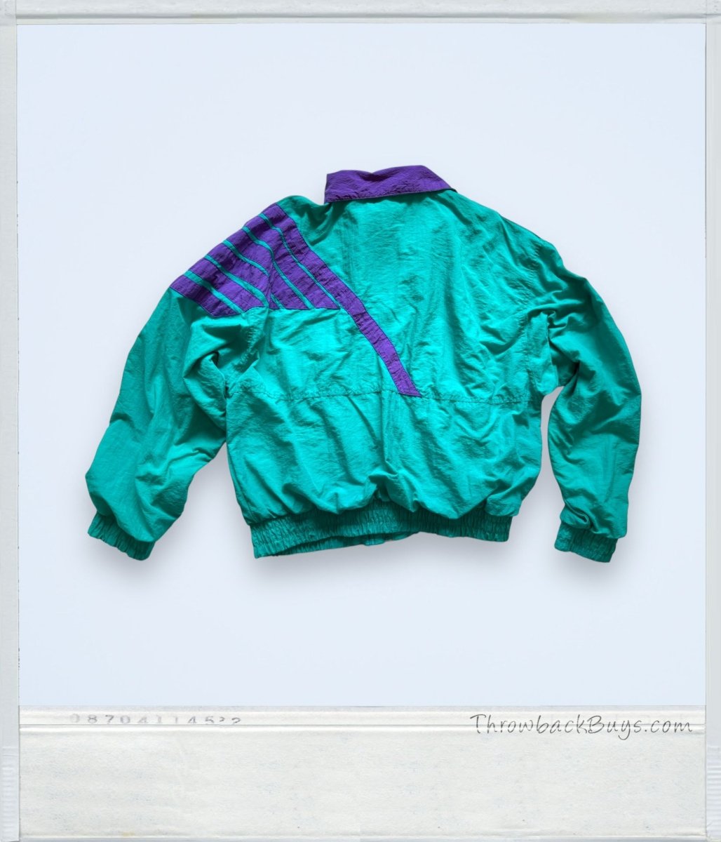 Vintage 90s DASH Windbreaker Jacket (Teal, Purple & Orange) L - Jackets - ThrowbackBuys - ThrowbackBuys
