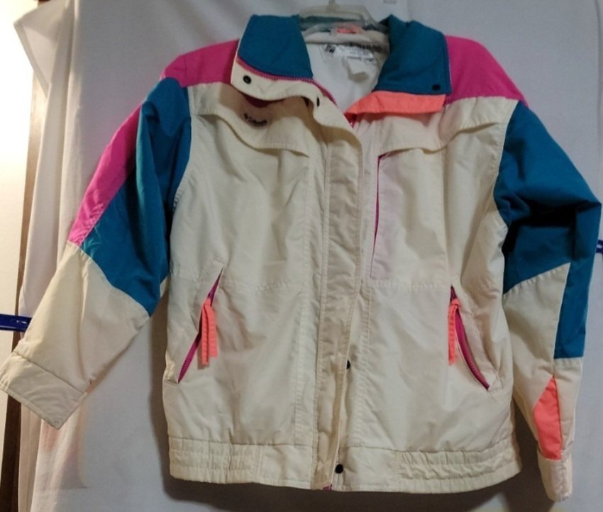Vintage 90s Neon Columbia Jacket Radial Sleeve Women's Size Medium - Jackets - ThrowbackBuys - Amanda's Awesome Finds