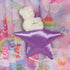 Vintage 90s Teddy Bear Wall Hanging – Plush Bear on Satin Star - Decor - ThrowbackBuys - Starbunnyvintage