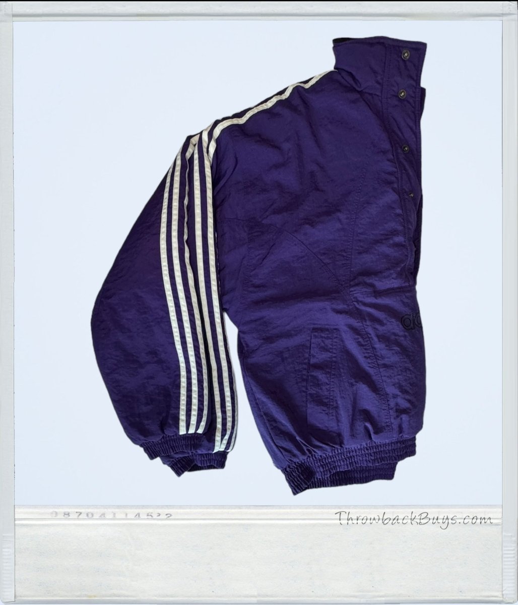 Vintage - Adidas Pullover Puffer Jacket Purple Quilt - Lined Medium - Jackets - ThrowbackBuys - ThrowbackBuys