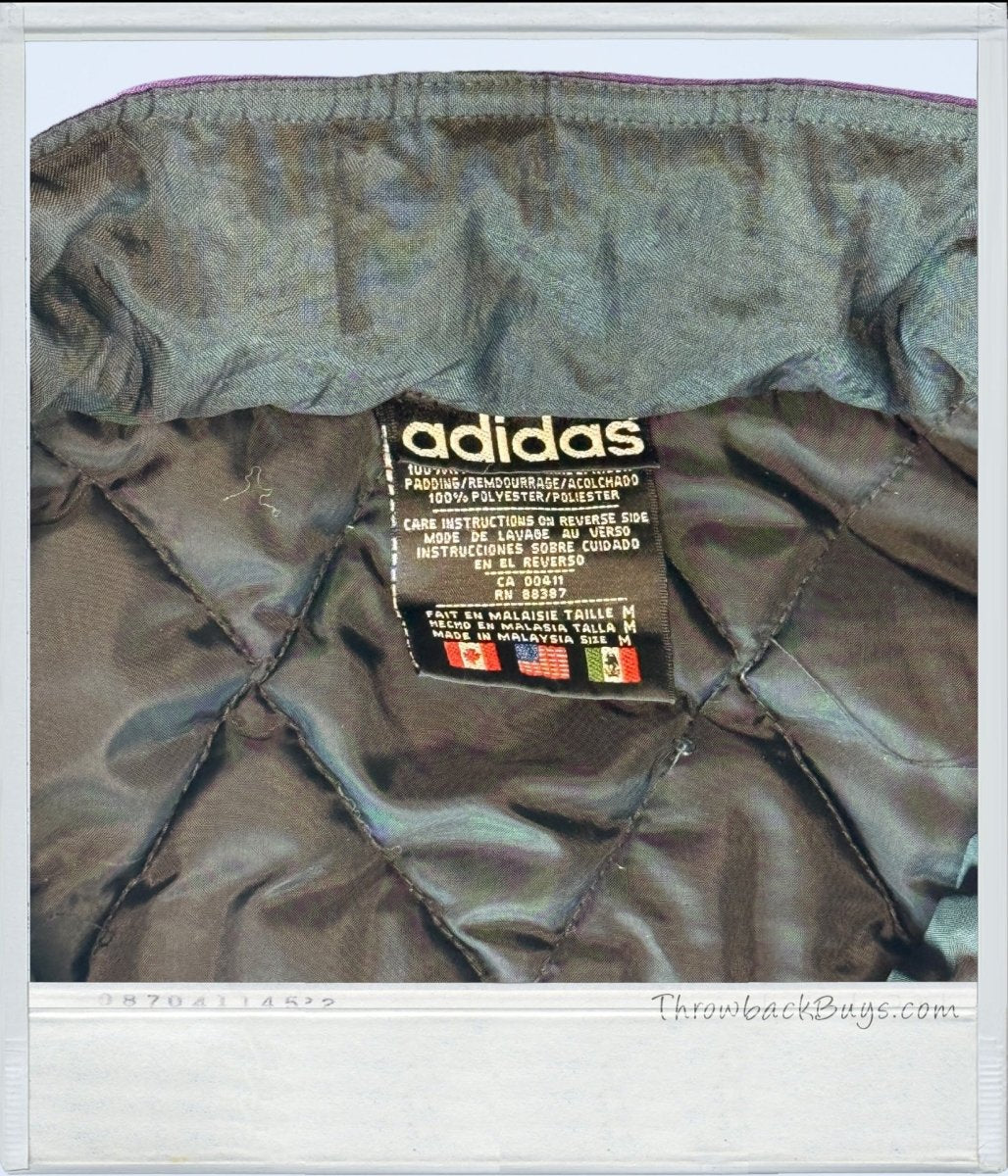 Vintage - Adidas Pullover Puffer Jacket Purple Quilt - Lined Medium - Jackets - ThrowbackBuys - ThrowbackBuys