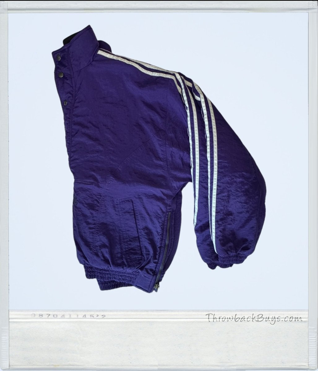 Vintage - Adidas Pullover Puffer Jacket Purple Quilt - Lined Medium - Jackets - ThrowbackBuys - ThrowbackBuys