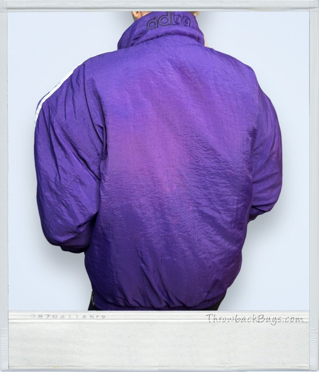 Vintage - Adidas Pullover Puffer Jacket Purple Quilt - Lined Medium - Jackets - ThrowbackBuys - ThrowbackBuys